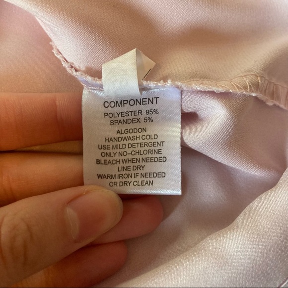 Light Pink Silky Smooth Pajamas with Black Piping, Button Down Top - Picture 5 of 8